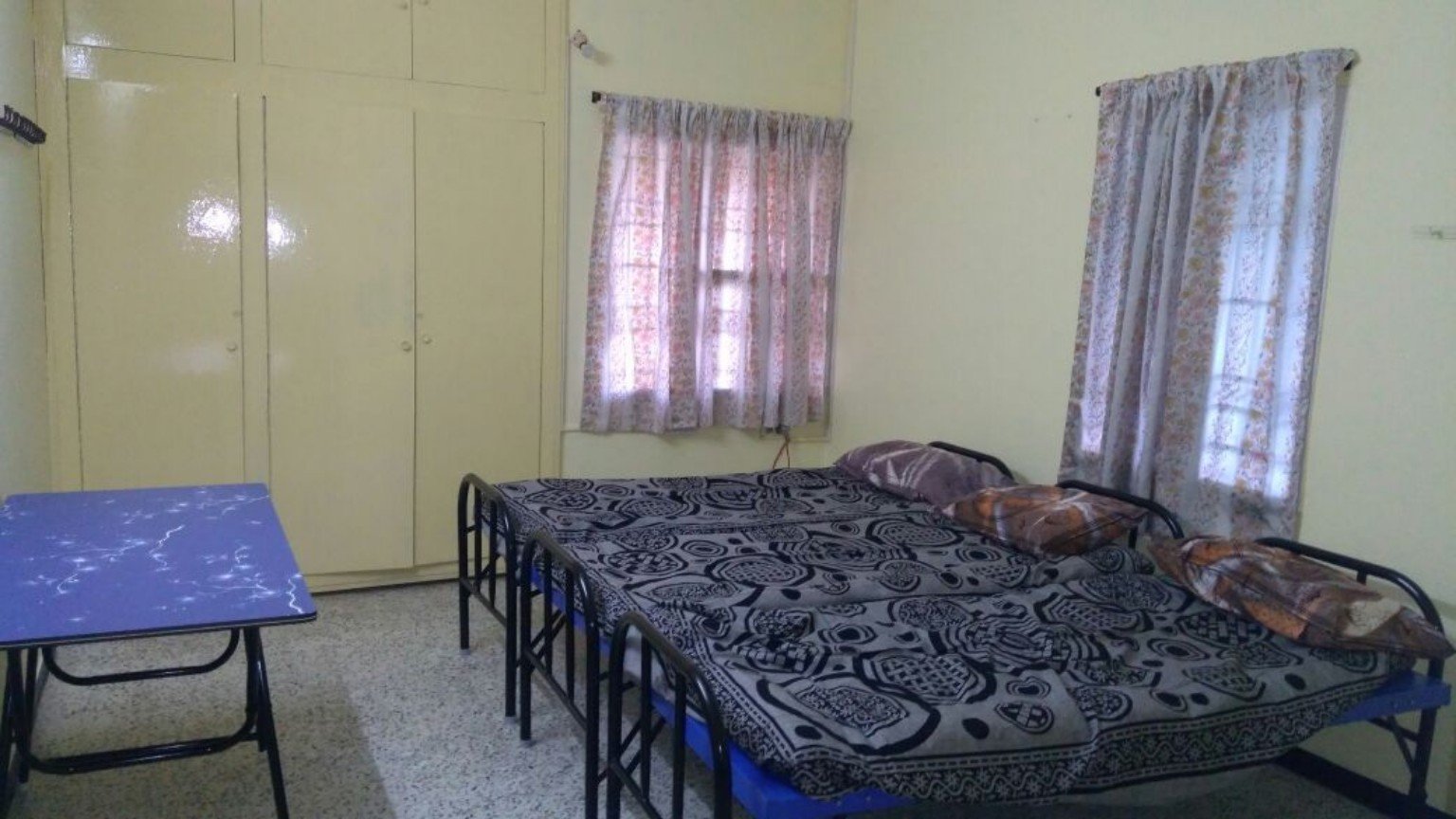 Room area with storage and window light